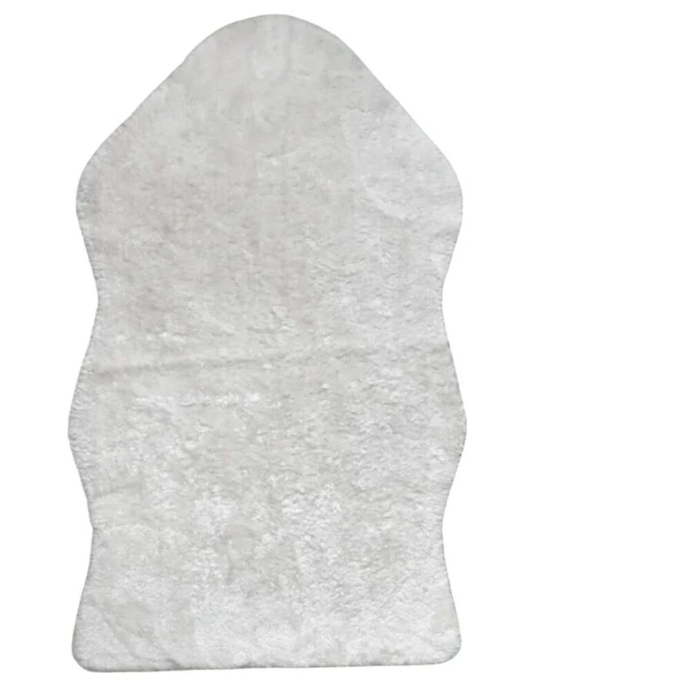 Ikea Toftlund White Faux Sheepskin Rug 3x5 Soft Steam Cleaned